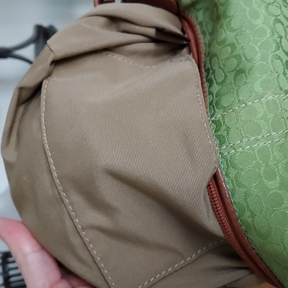 RARE Coach Signature Mini C GREEN Canvas Bag, EUG - Picture 11 of 14